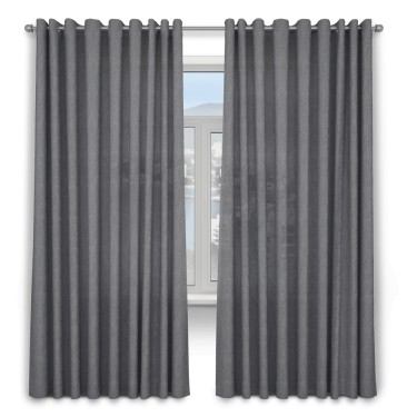 Шторы на люверсах ткань софт однотонный серый