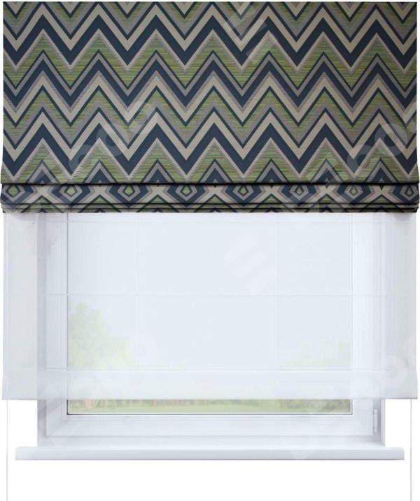 Римская штора «Кортин» день-ночь, ткань Меандр back