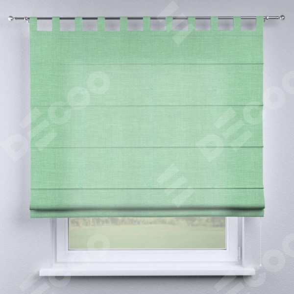 Римская штора на петлях «Кортин», ткань лён светло-бирюзовый