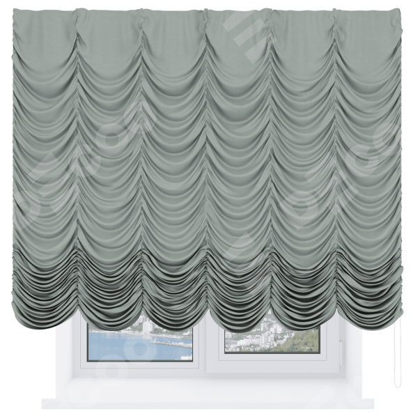 Французская штора «Кортин», вельвет светло-серый