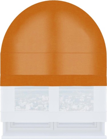 Римская штора «Кортин», канвас оранжевый, день-ночь для арочного проёма