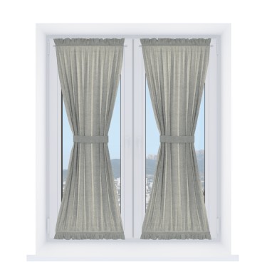 Штора песочные часы «Кортин» лён кашемир серый