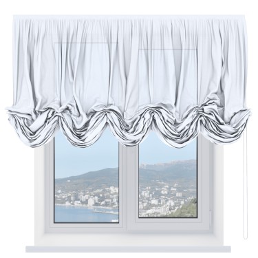 Австрийская штора «Кортин», лён белый