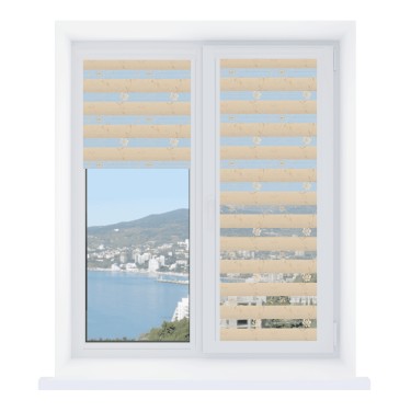 Рулонная штора День-ночь Уни 2 Elegant кремовый