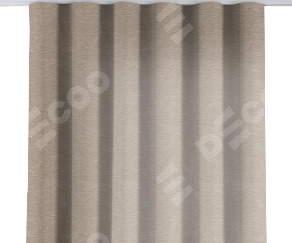 Комплект штор на тесьме «Волна», софт однотонный тёмно-бежевый