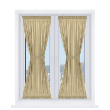 Штора песочные часы «Кортин» лён бежевый