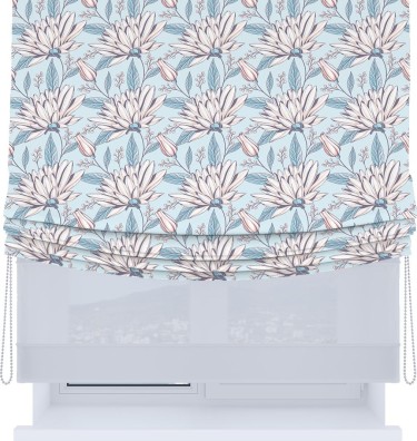 Римская штора «Кортин», день-ночь с мягкими складками, «Романтическое утро»