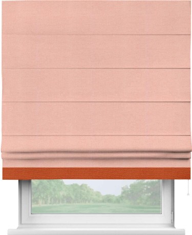 Римская штора «Кортин» с кантом Джестер, для проема, ткань лён розовый