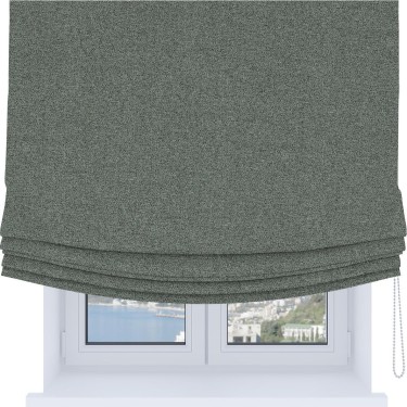 Римская штора Soft с мягкими складками, ткань лён блэкаут серый