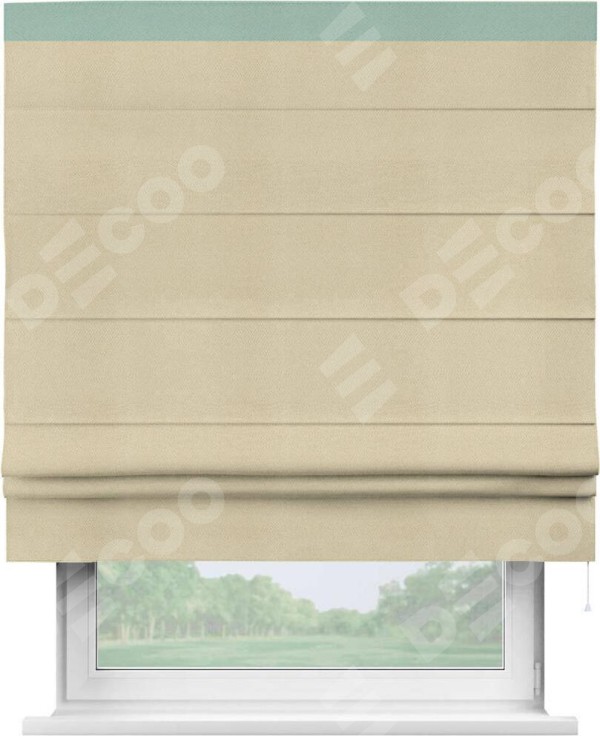 Римская штора «Кортин» с кантом Кинг, для проема, ткань блэкаут однотонный милано латте