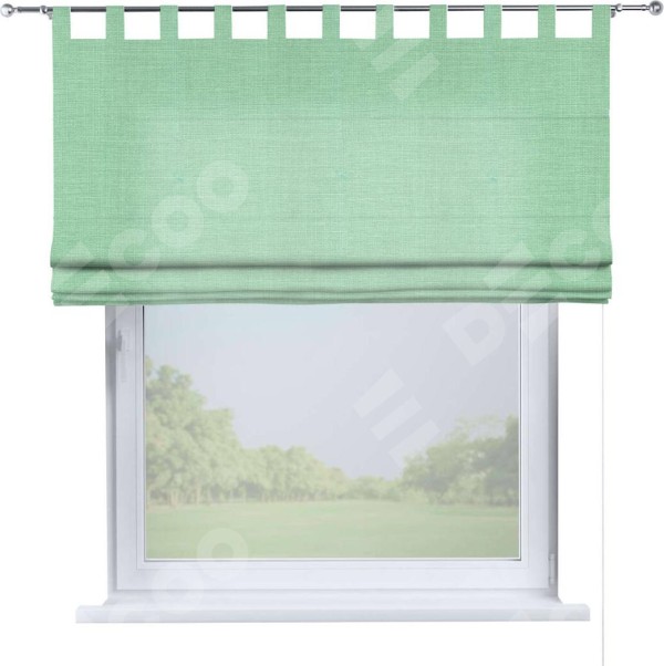 Римская штора на петлях «Кортин», ткань лён светло-бирюзовый