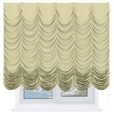 Французская штора «Кортин», софт однотонный молочный