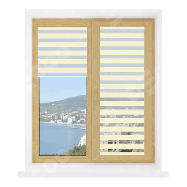 Рулонная штора День-ночь Уни 2 Diamond кремовый, размеры от 20 до 120 см