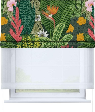 Римская штора «Кортин» день-ночь «Яркое цветение»