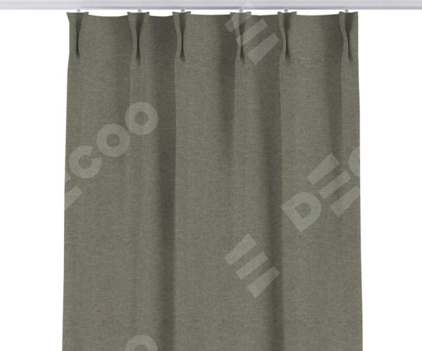 Комплект штор на тесьме «Кустик», лён димаут стальной