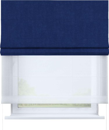 Римская штора «Кортин», канвас синий электрик, день-ночь