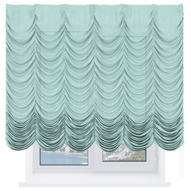 Французская штора «Кортин», лён кашемир мятный