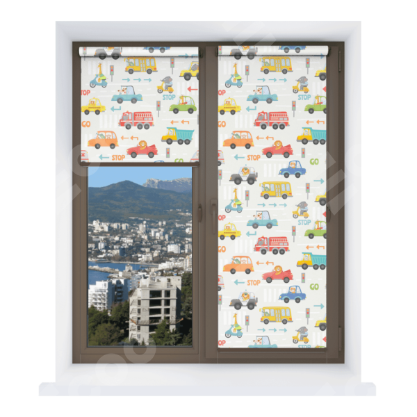 Рулонная штора Мини с принтом Дорожные правила