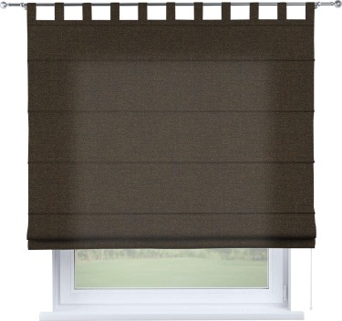 Римская штора на петлях «Кортин», ткань лён темно-коричневый