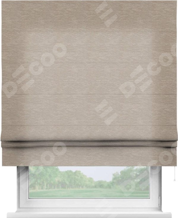 Римская штора «Кортин» для проема, ткань софт однотонный тёмно-бежевый