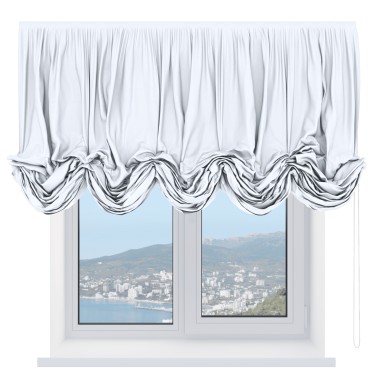 Австрийская штора «Кортин», вельвет дымчато-белый