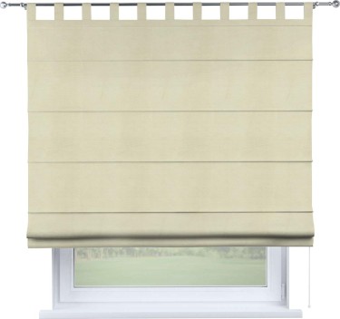 Римская штора на петлях «Кортин», ткань бархат молочный